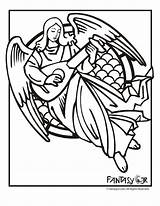 Angel Art Coloring Page With Mandolin  Woo Jr Kids Activities sketch template