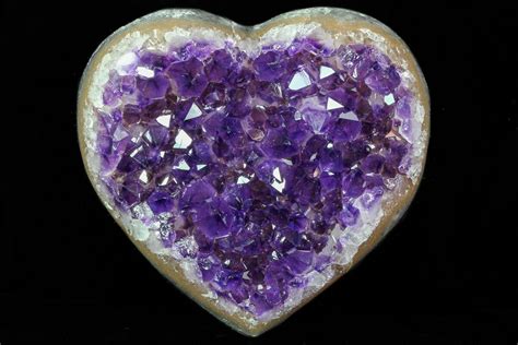 4.4" Purple Amethyst Crystal Heart - Uruguay (#76807) For Sale - FossilEra.com