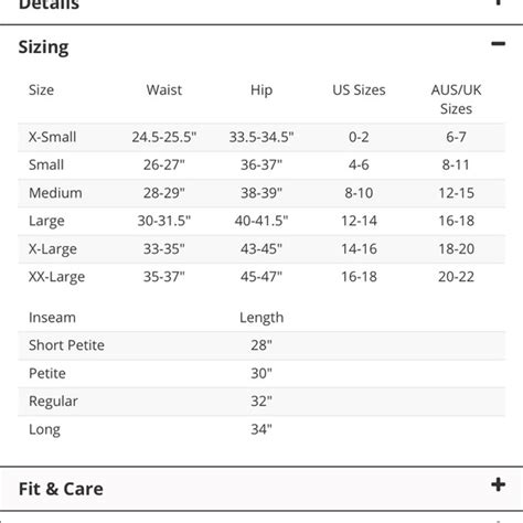 betabrand yoga pants size chart