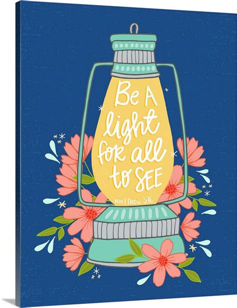 Be A Light For All To See - Color Handlettered Bible Verse Wall Art, Canvas Prints, Framed ...