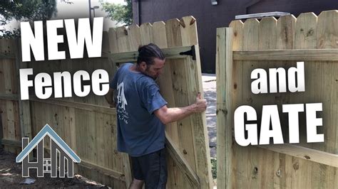 how to install wood fence and build gate. easy! Replace a fence - YouTube