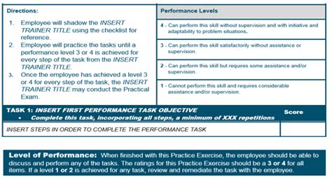 On-the-Job Training Evaluation Checklist