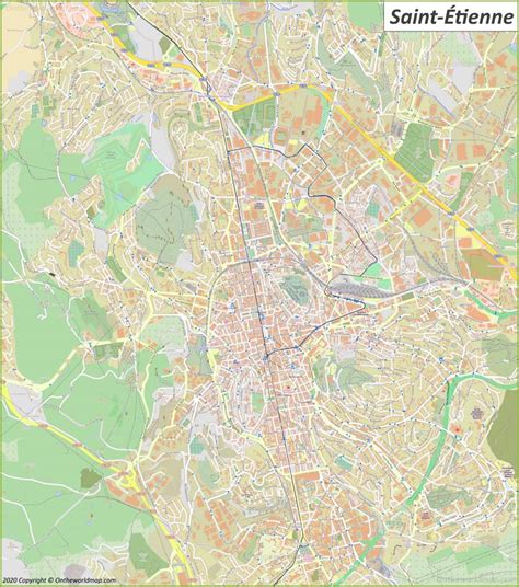 Detailed Map of Saint-Étienne - Ontheworldmap.com