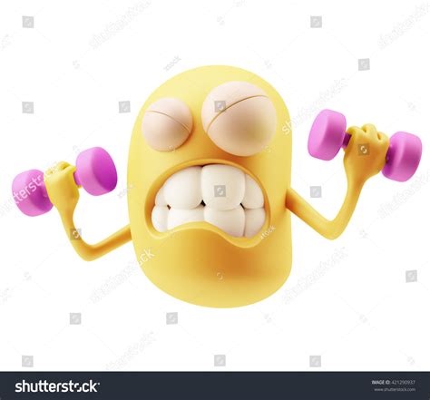 Strength Emoji Cartoon 3d Rendering Stock Illustration 421290937 - Shutterstock