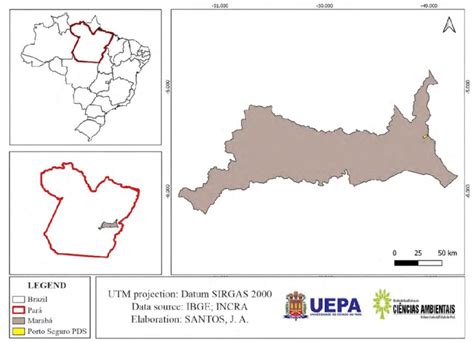 Map of the study area location, in the east of the municipality of... | Download Scientific Diagram