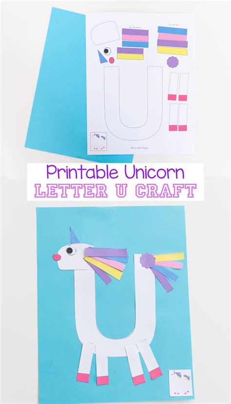 Printable Letter U Craft Unicorn - Fun with Mama