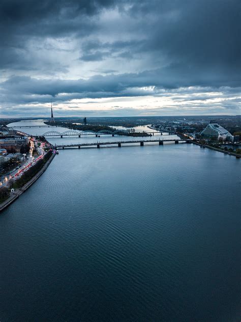 1920x1080px, 1080P free download | Daugava River, Riga, Vithurshan, aerial, city, cityscape ...