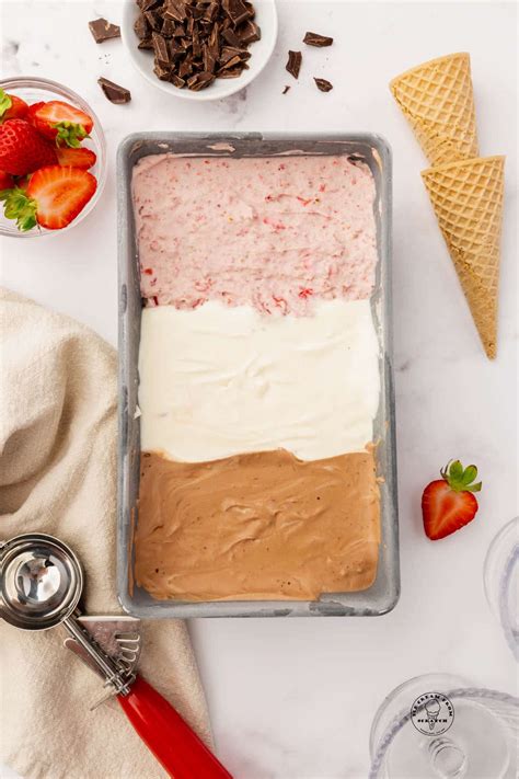 Chocolate Vanilla And Strawberry Ice Cream - Ice Cream From Scratch