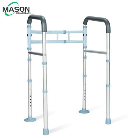 Toilet Safety Rail Aluminum Support Frame Adjustable Height and Width ...