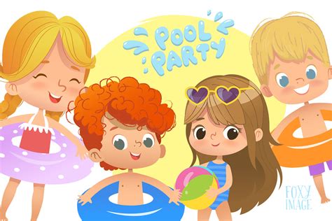 Pool Party Kids ~ Illustrations ~ Creative Market