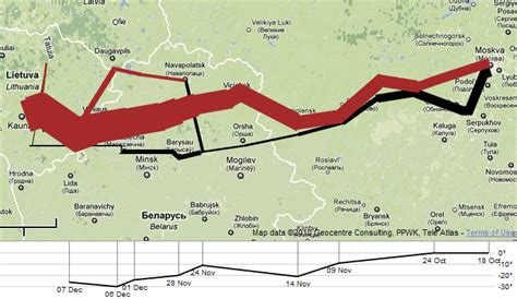 GIS3015 Map Blog: Flow Map of Napoleon's invasion of Russia