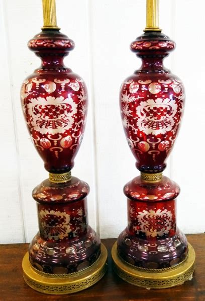 Bohemian Glass Table Lamps (pair)