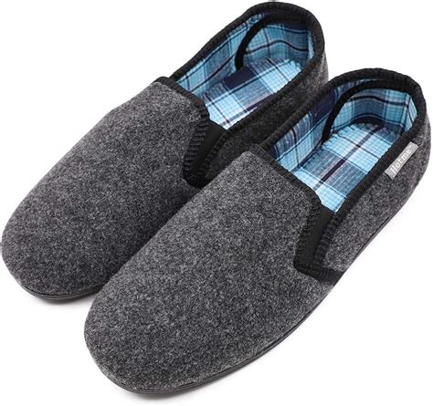 MediFeet Men's Comfy Memory Foam Diabetic Slippers Extra Wide Width Slip-on Corduroy Edema House ...