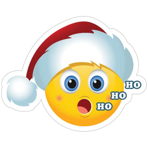 Cute Santa Claus Hat Ho Ho Ho Christmas Emoji Sticker