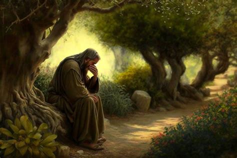 Jesus Christ Praying In The Garden Of Gethsemane