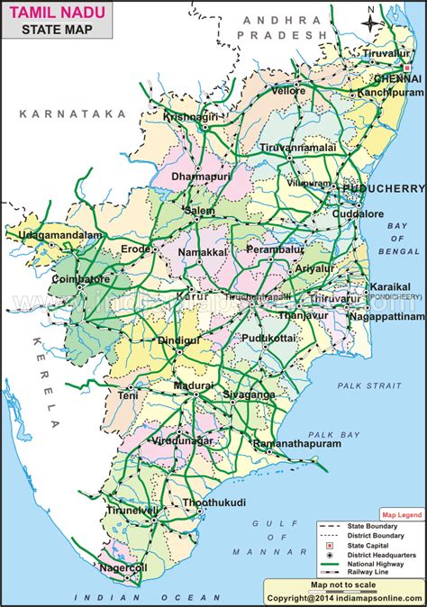 Road Map Of Tamil Nadu