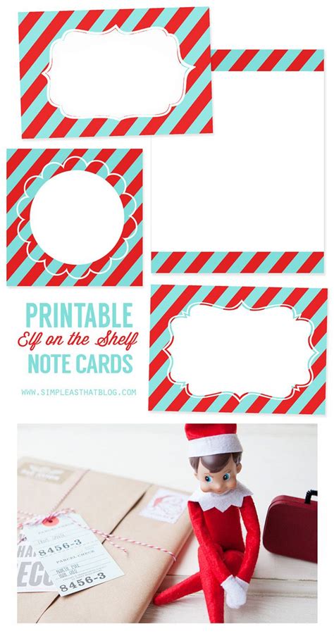 Printable Elf on the Shelf Note Cards (Simple as That) | Elf on the ...