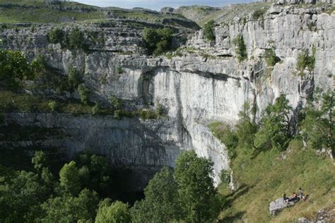 Rock climbing at Malham Cove, England