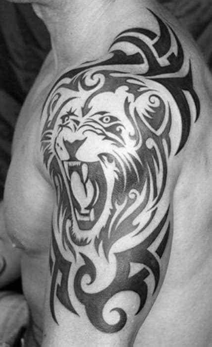 50 Lion Shoulder Tattoo Designs For Men - Masculine Ink Ideas