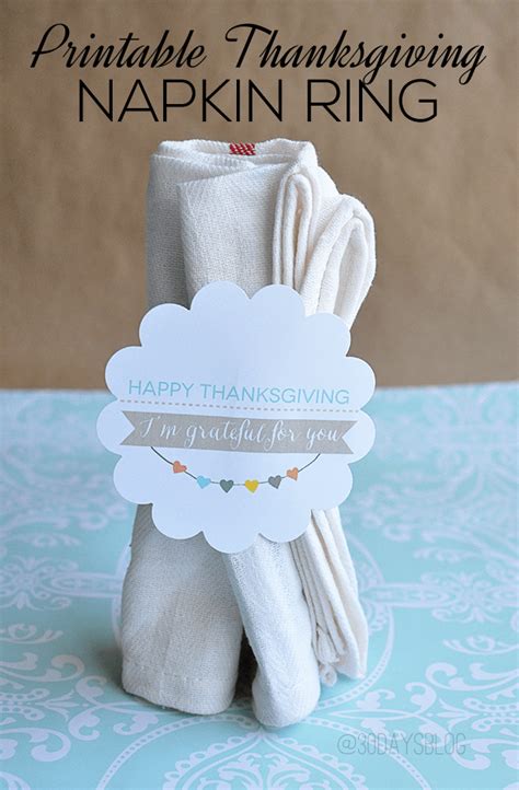 Printable Thanksgiving Napkin Rings