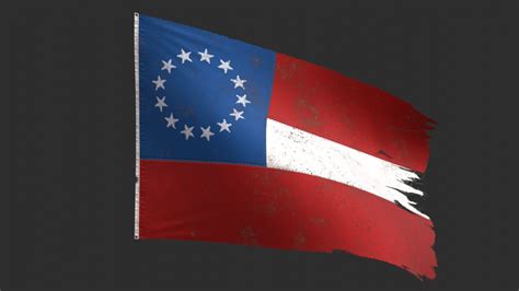 US Flag 1st National Confederate 3D Model $9 - .blend .dae .fbx .gltf .obj .unknown - Free3D