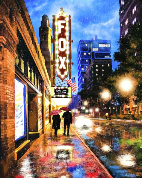 Rain Falling on Peachtree Street - Atlanta Mixed Media by Mark Tisdale - Pixels