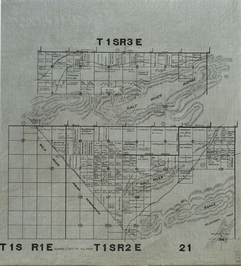 1923 Maricopa County, Arizona land ownership plat map T1S R1E, T1S R2E ...