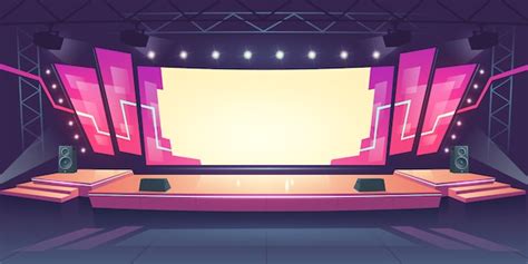 Free Vector | Concert stage with screen and spotlights