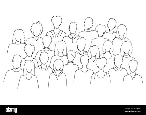 Cartoon people crowd Black and White Stock Photos & Images - Alamy