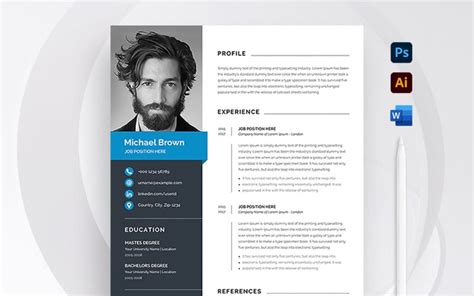 Michael Brown Premium Resume Template - TemplateMonster