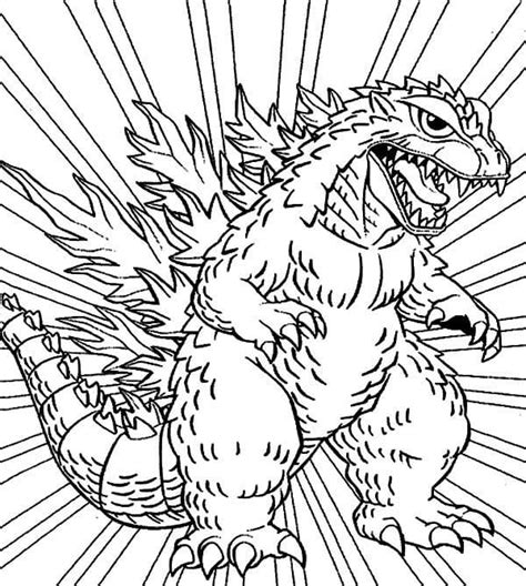 A Godzilla Coloring Page - Free Printable Coloring Pages for Kids