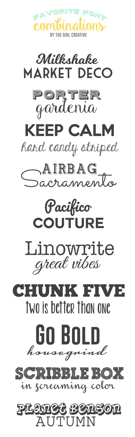 Favorite Font Combinations - The Girl Creative