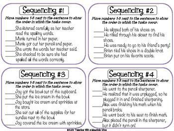 Sequencing Task Cards | Reading skills, Sequencing worksheets, Teaching reading