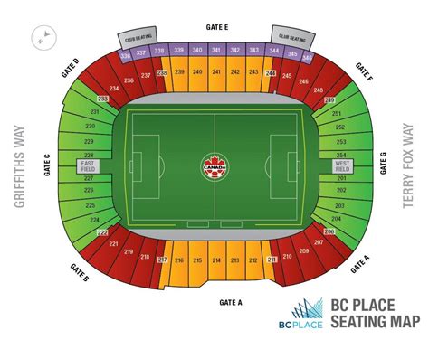 Bc place seat map - Bc place stadium map (British Columbia - Canada)