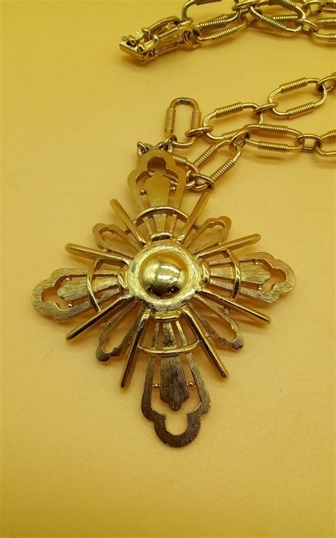Vintage Monet large link chain necklace with large Ma… - Gem
