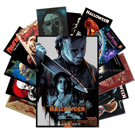 Classic Horror Movie Poster, 50 Pieces, Wall Collage Kit, Aesthetic ...