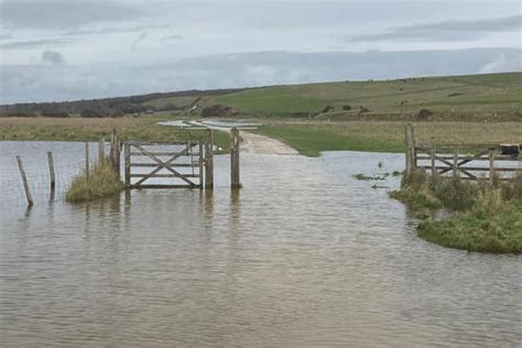 Beach at Seven Sisters Country Park inaccessible due to flooding