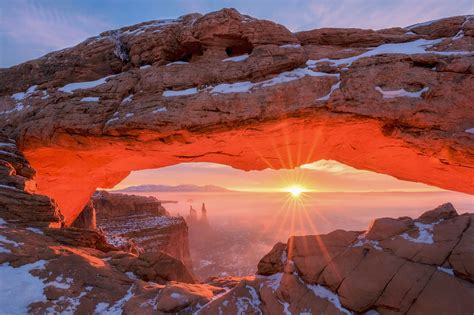 Download Utah Sunrise Nature Arch Mesa Arch HD Wallpaper