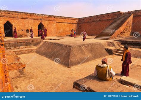 Buddhist Pilgrims in Ancient Buddhist University Nalanda. Editorial Image - Image of building ...