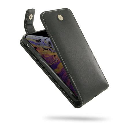 PDair iPhone XS Leather Vertical Flip Case - Black