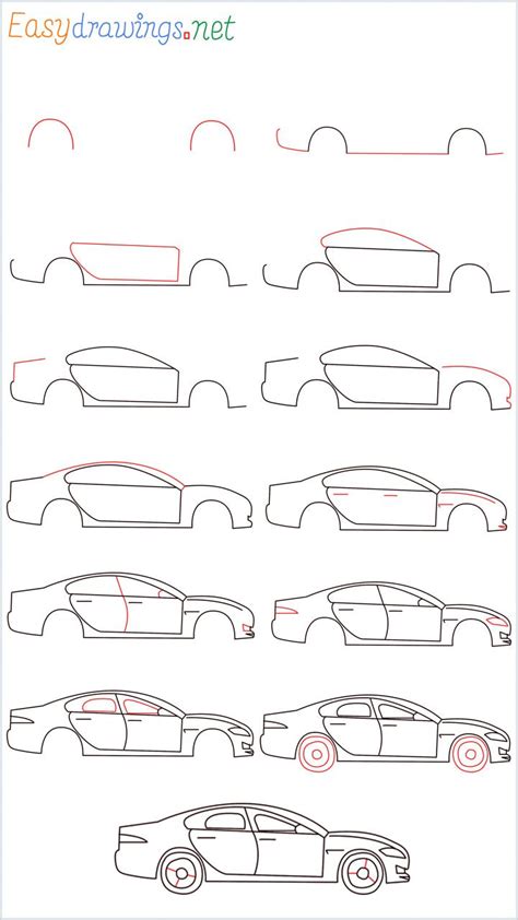 How to draw a Car step by step for tutorial - Easy drawings [More Than ...