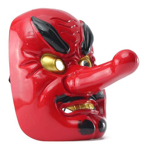 Japanese Tengu Mask Omen Noh Kabuki Samurai Demon COSPLAY Hallowmas # ...