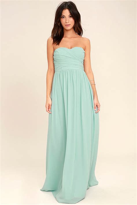 Lovely Maxi Dress - Mint Blue Dress - Strapless Dress - $84.00 - Lulus