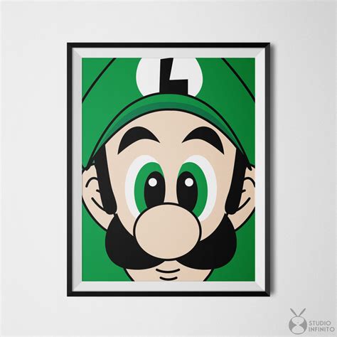 Luigi Poster Mario and Luigi Luigi Wall Art Super Mario