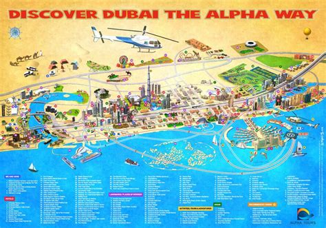 UAE Dubai Metro City Streets Hotels Airport Travel Map Info: Complete Dubai City Map plus Travel ...