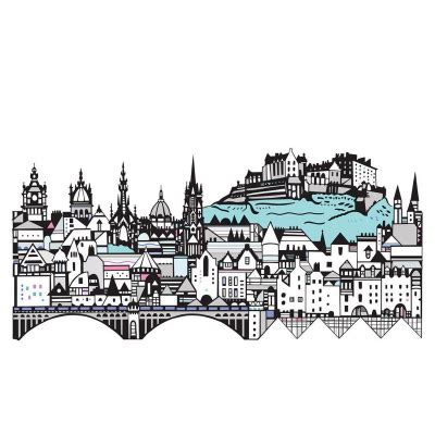 Edinburgh Skyline A4 Print | The Red Door Gallery