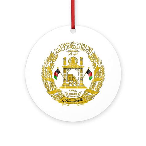 Afghanistan Coat Of Arms Ornament (Round) by CoatOfArmsartaged