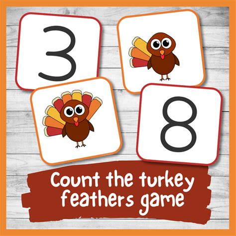 Count the Turkey Feathers - A Thanksgiving Math Game - Nurtured Neurons