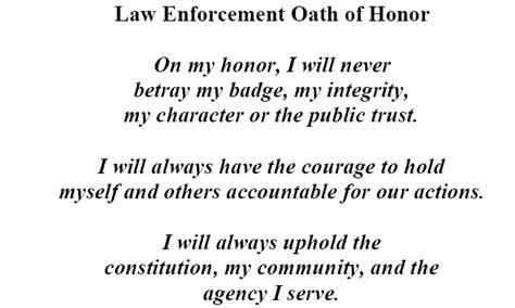 Law Enforcement Oath of Honor | Soldiers For The Cause