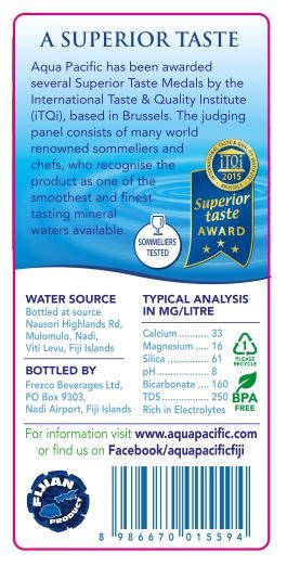 Fiji Water Nutrition Label - Juleteagyd